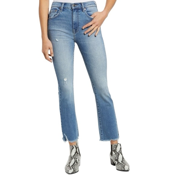 pistola Denim - Pistola Lennon Hugh Waist Chew Hem Crop Bootcut Jeans Size 30